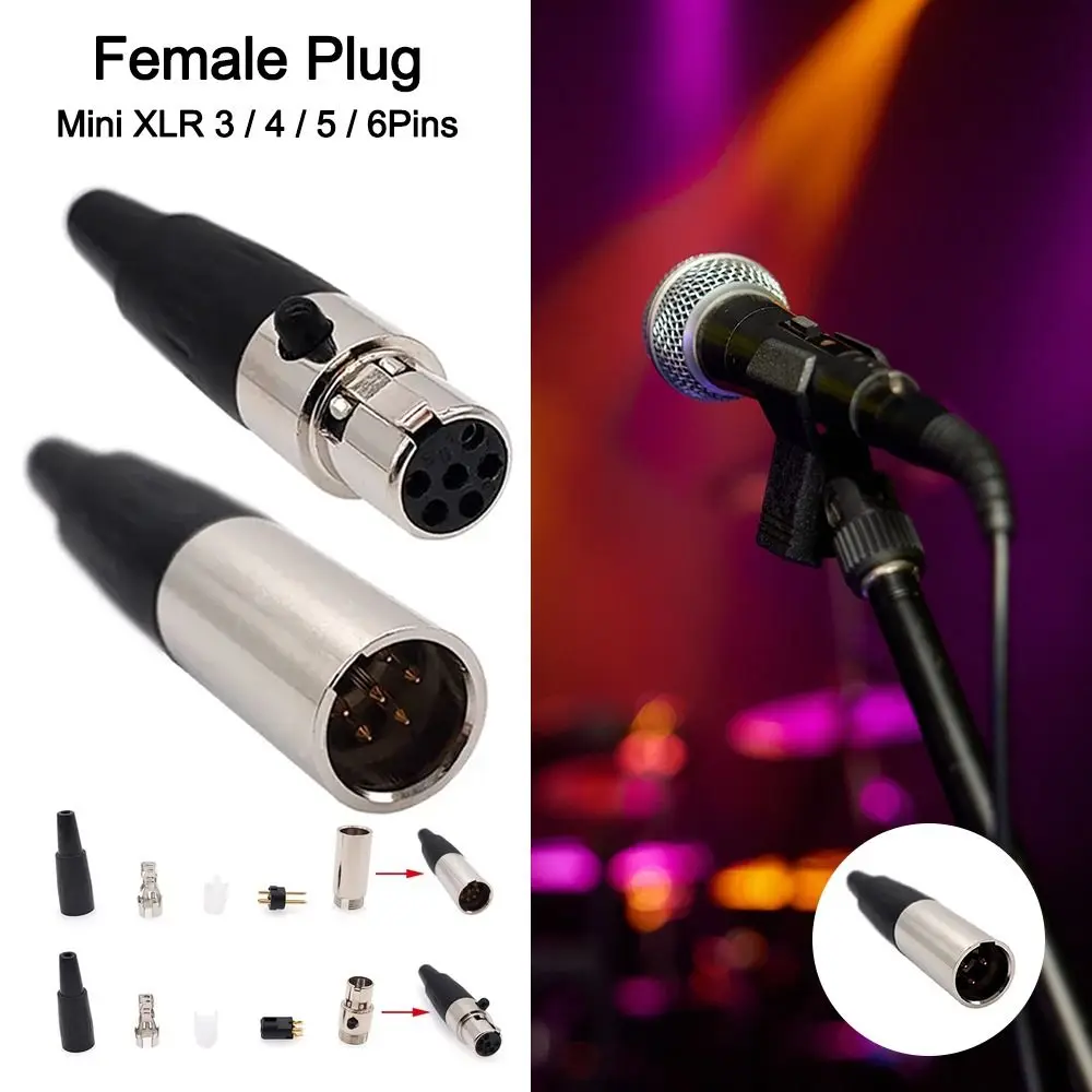 for Cable Soldering Mini XLR Female / Male Plug 3/4/5/6Pin for MIC Soldering Straight Audio Microphone Connector High Quality