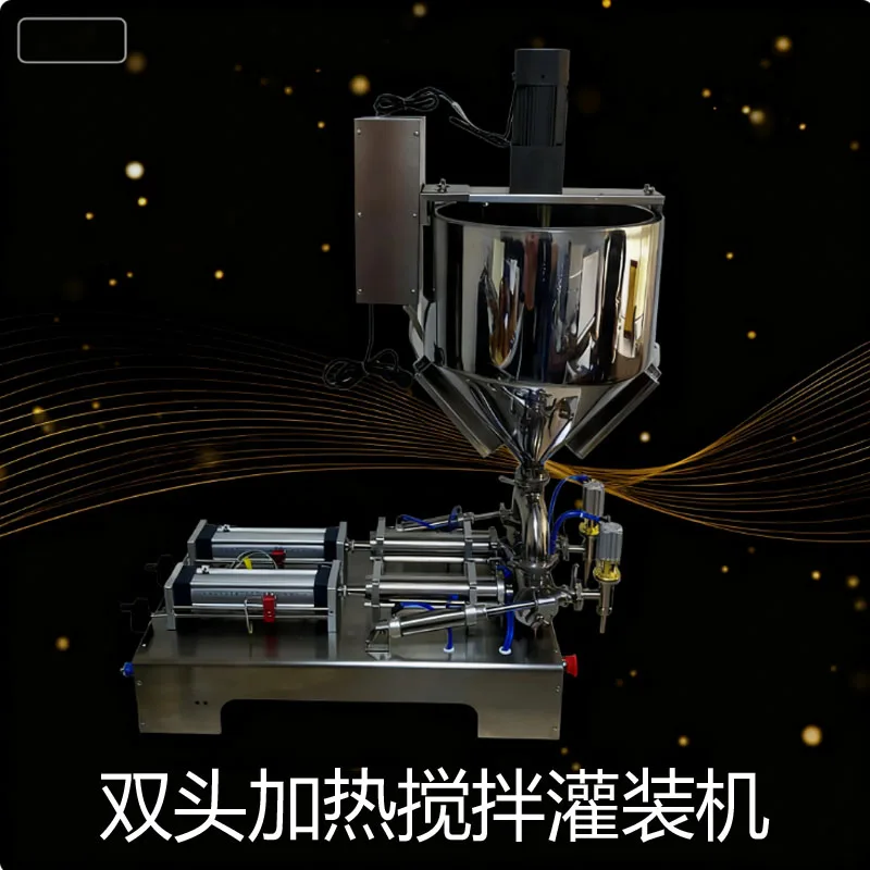 

Полностью пневматическая машина для наполнения пасты с двойной головкой, вязкая жидкость, томатный соус, медовый крем, гель, производство шампуня