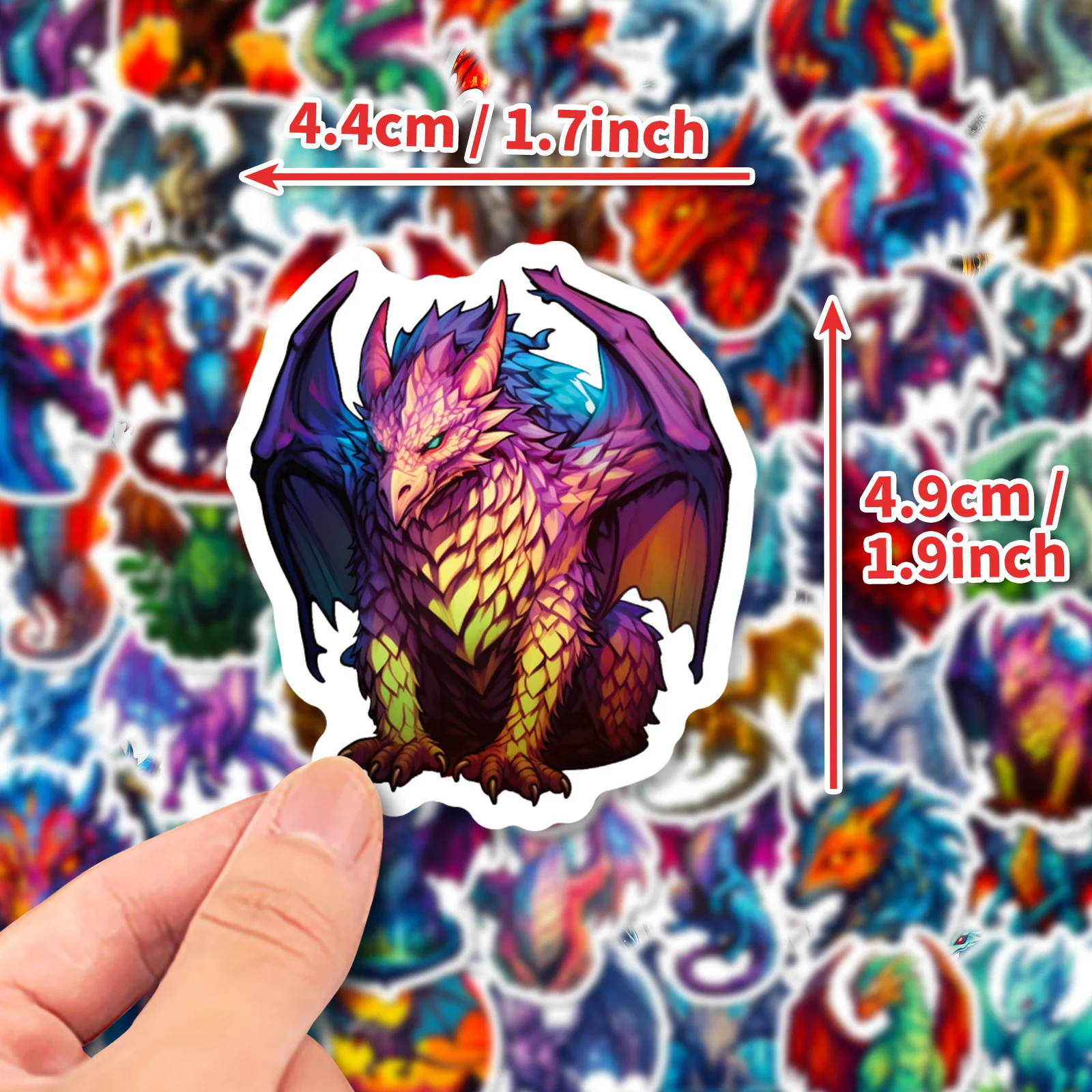 10/25/50pcs Fire Dragon Wings Stickers for DIY Suitcase Water Bottle Phone Guitar Laptop Car Motorcycle Skateboard Kids Decals