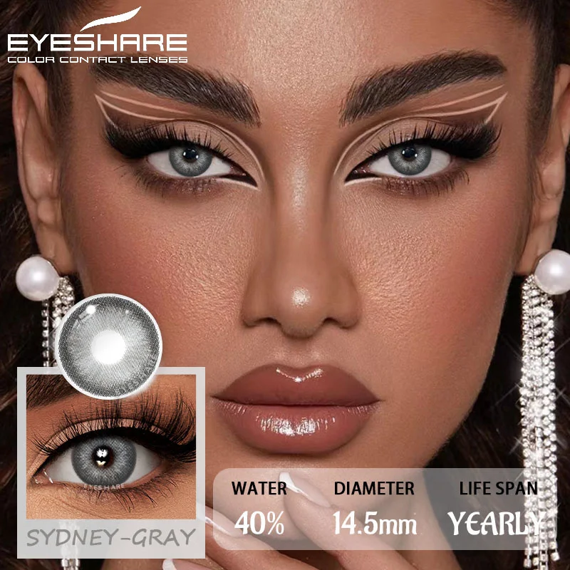 EYESHARE 1Pair Colored Contact Lenses for Eyes Brown Natural Eye Lenses Gray Contacts Green Lenses Fashion Blue Lenses Yearly