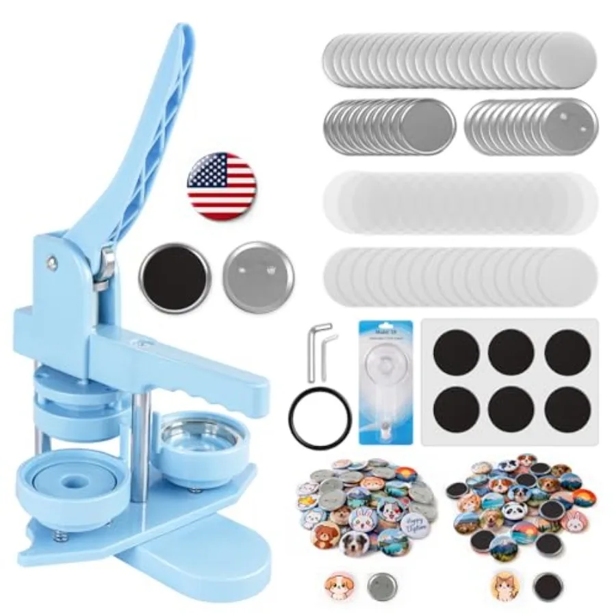 

Button Maker Machine 58mm/2.25in 2-in-1 Button Maker and Magnet Maker Machine for Making Badges and Fridge Magnets DIY Pin Make