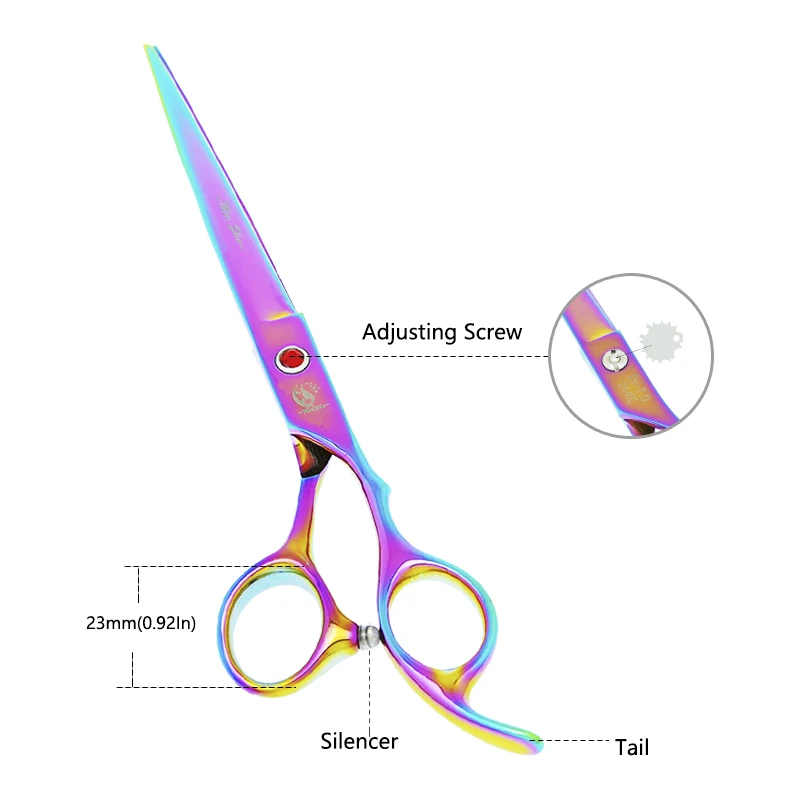 7.0 Inch Japan Steel Pets Straight Cutting Scissors Set Dog Cat Grooming Shears Up Down Curved Cutting Thinning Scissors B0012A