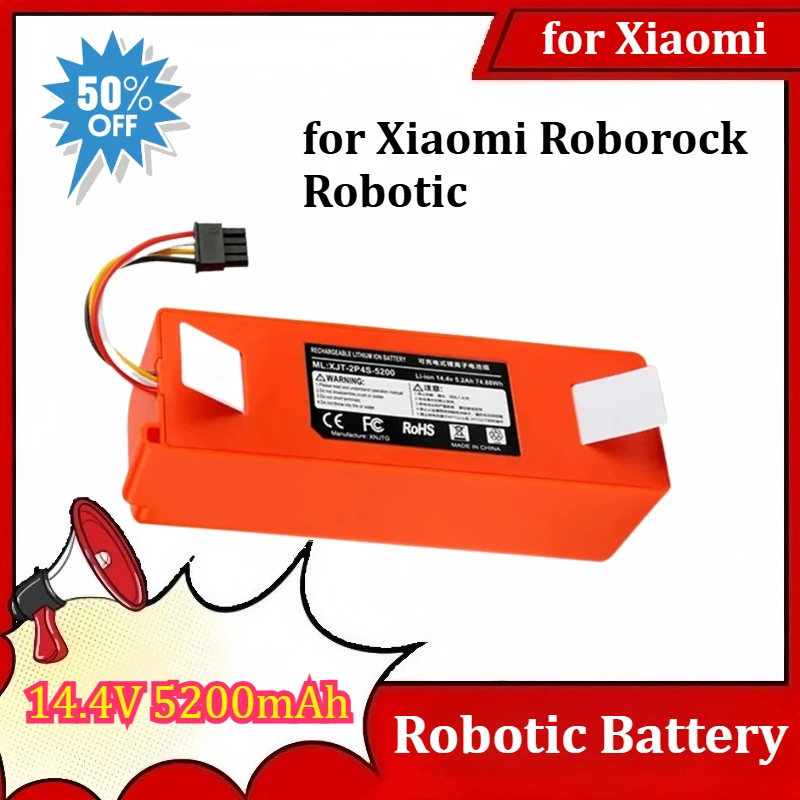 14.4V 5200mAh For Xiaomi Roborock Robotic Vacuum Cleaner S55 S60 S65 S50 S51 S5 MAX S6 Parts