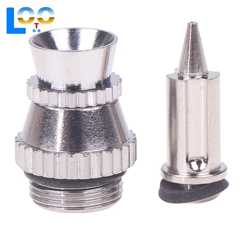 0.3mm 팁 및 커버가 포함된 금속 스프레이 건 노즐 교체 키트, 비충전 스프레이 건 액세서리 세트