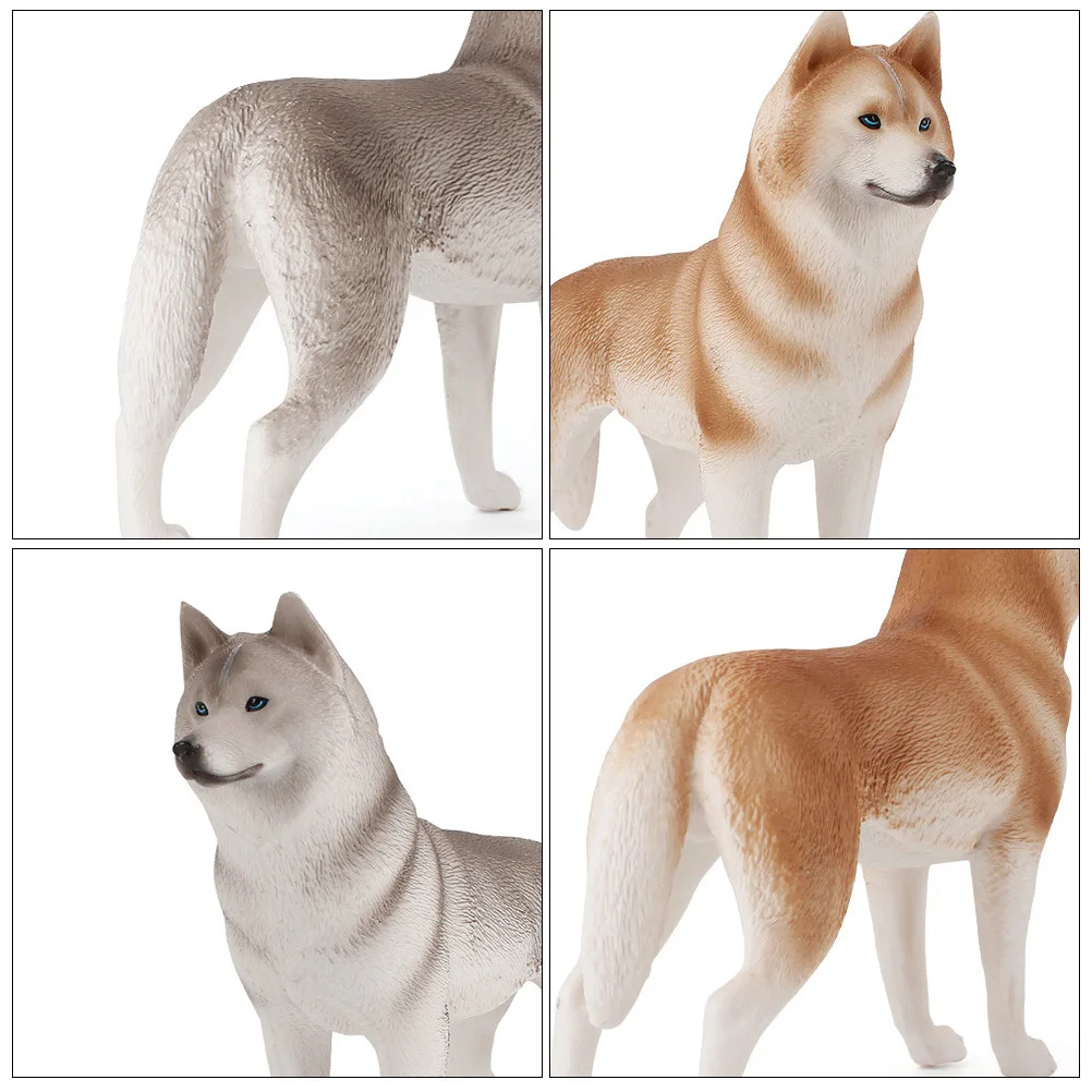 

2 Pcs Christmas Decor Pet Dog Ornaments Puppy Dining Table Husky Nuobesty Little Figurines Child