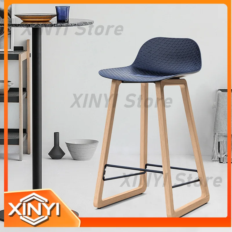 Bar Stool for Modern Nordic Furniture Solid Wood High Bar Chair for Bar Counter and Pub