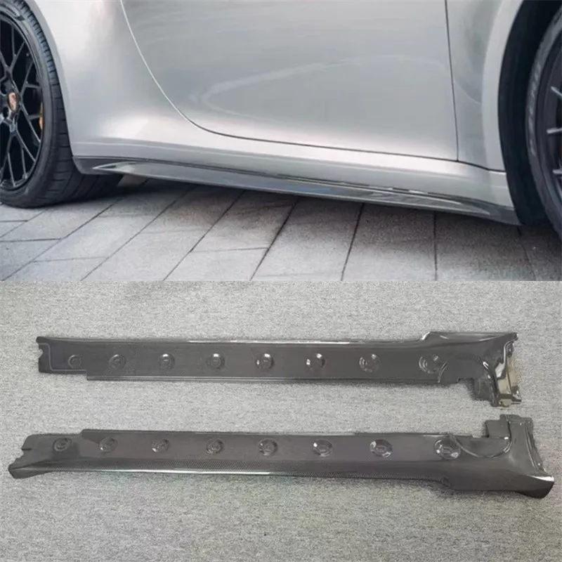 For Porsche Panamera 992 911 GT3 ReaI Carbon Fiber Side Skirts Pane Spoiler Kit