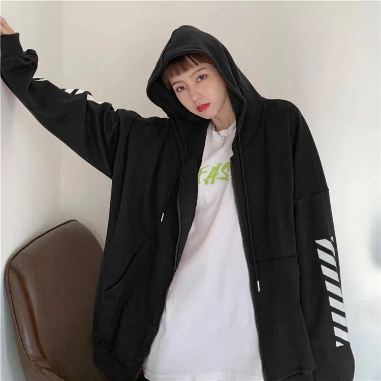 New Spring/Autumn Collection: Loose-fit, Plus-size Zip-up Fleece-Lined Hoodie – Women’s Korean-Style Hooded Top - view 4