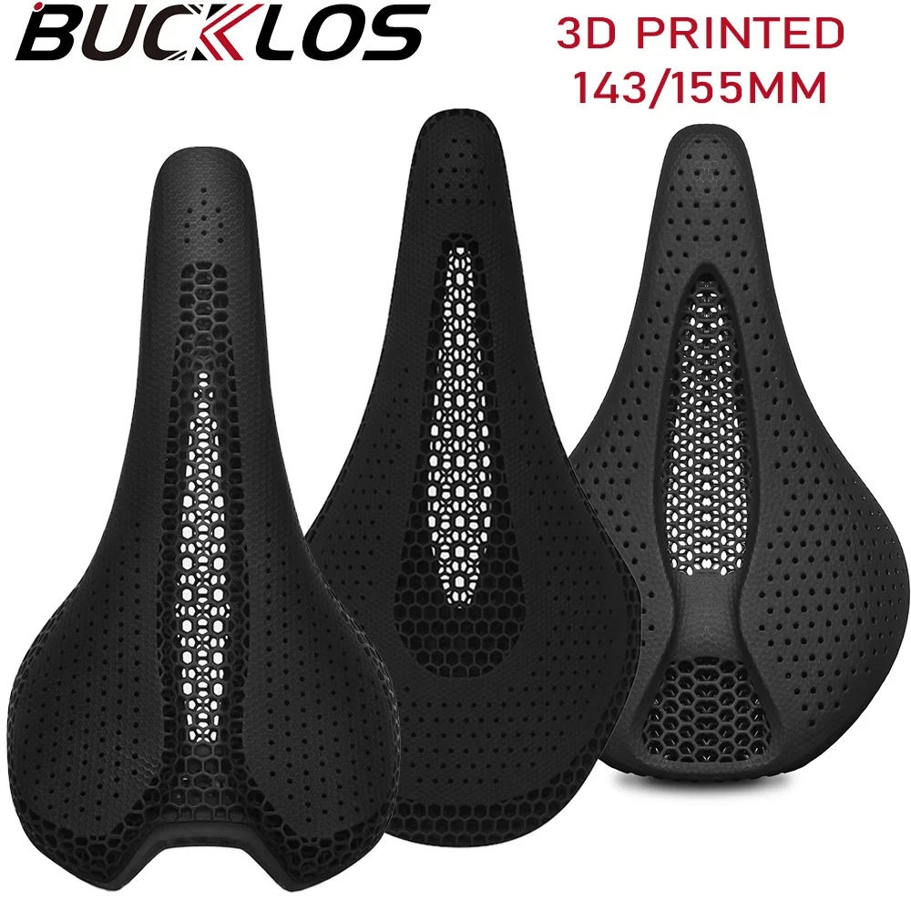 

BUCKLOS 3d Bicycle Saddle Carbon 3D Printed Saddle 143MM 155MM Bicycle Seat Road MTB Seat Cushion Nylon Racing Saddles