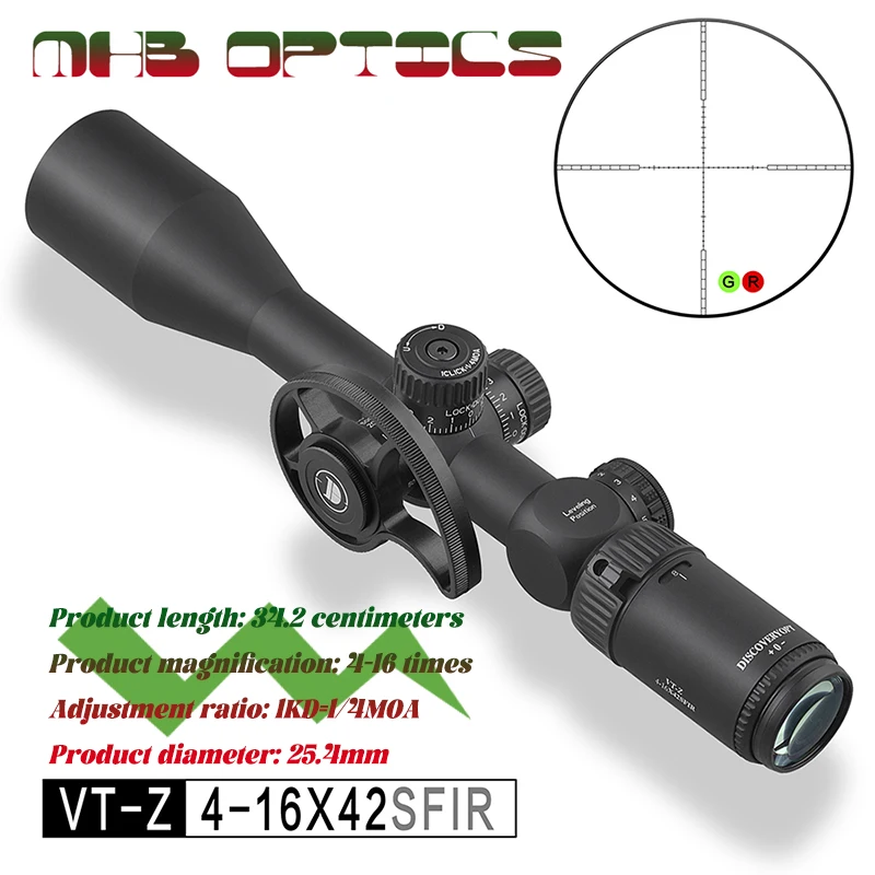 Discoverer  VT-Z 4-16X42SFIR Rifle Sight 25.4mm Diameter Thin Wall Effect Metal Wire Dot Line Differentiation Stretch Lock