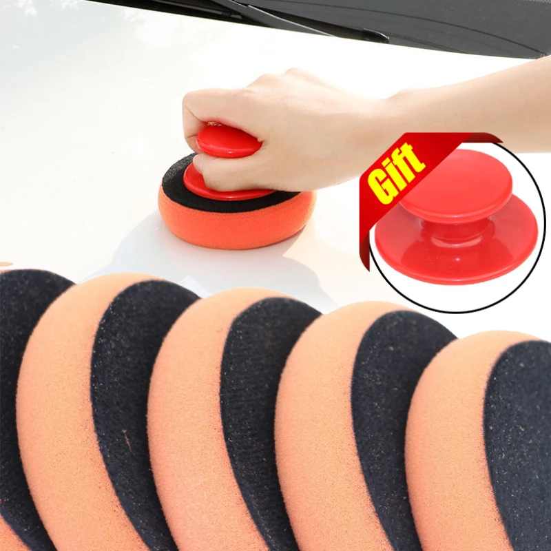 5/1Pcs Car Wash Waxing Polish Pad Auto Polisher Waxing Sponge with Power Handle Car Cleaning Tools Auto Accessories Detailing