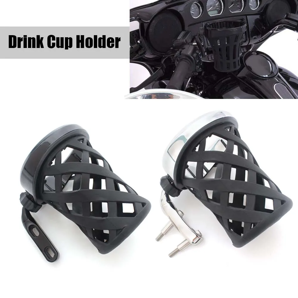 Motorcycle Accessories 1PCS Chrome Black Aluminum Drink Cup Holder Screw Kit Fit For Yamaha Kawasaki Suzuki Indian