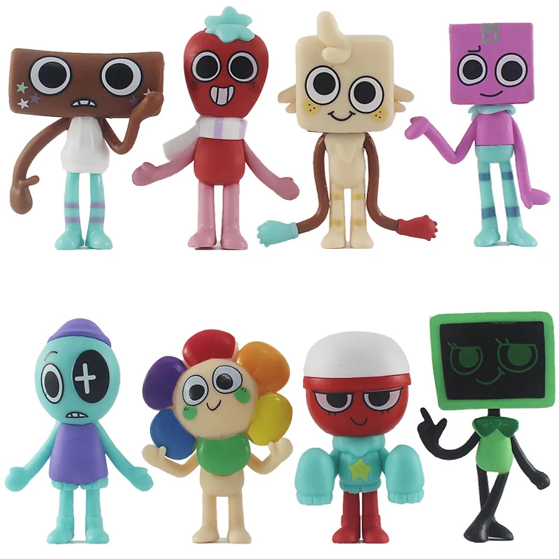 

8pcs/Set Anime Dandy's World Action Figure Toy Cartoon Dandy World Horror Game PVC Model Doll Figurines Cake Decoration Gift Toy