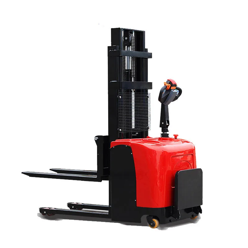 High quality semi-electric steel wire can wireless remote control pallet stacker electric forklift