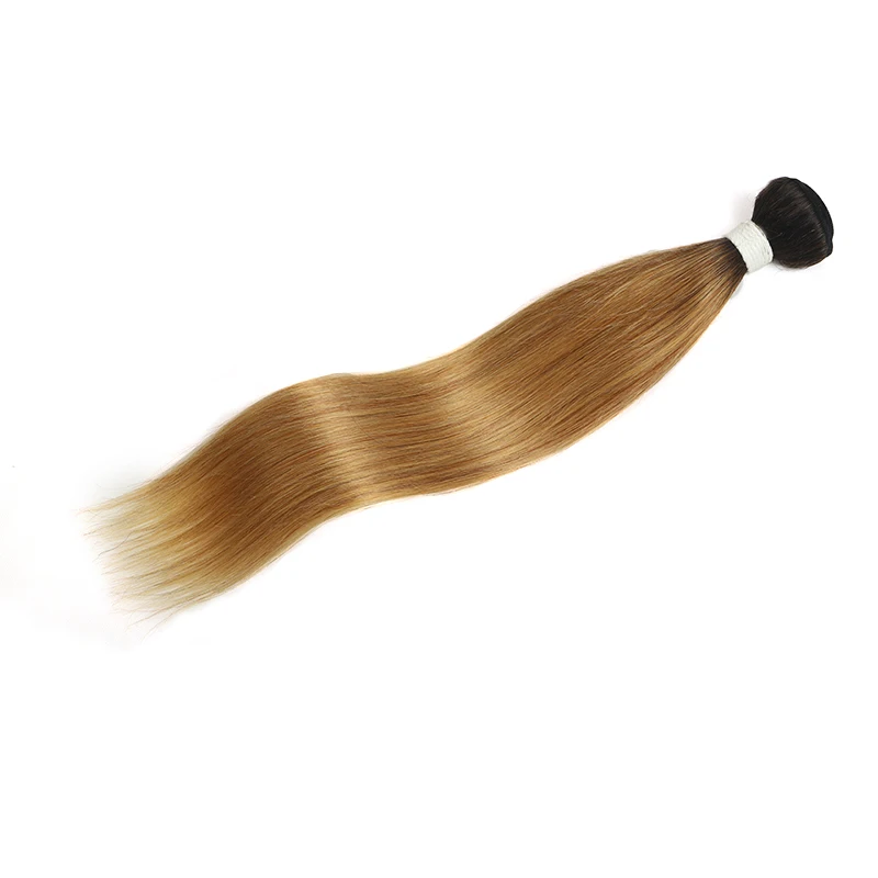 Straight Human Hair Bundles 8-26Inch Ombre Honey Blonde Brazilian Pre-colored Human Hair Weave Bundles Remy Hair Extensions IJOY