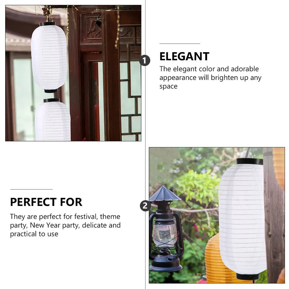 Traditional Japanese Lanterns Waterproof Silk Material Sturdy Iron Frame Elegant Design for Outdoor Restaurant Shop Festival