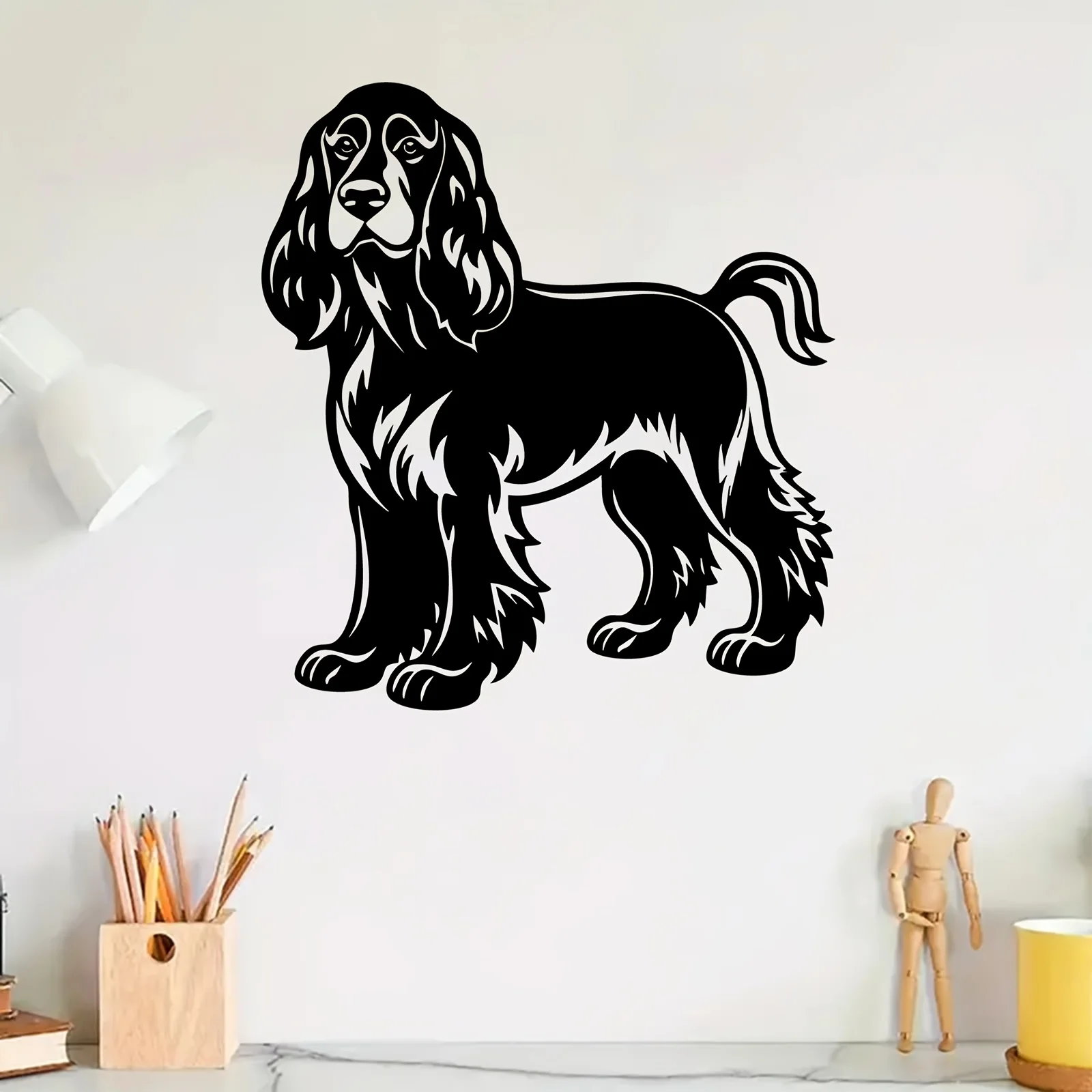 Cocker Spaniel Metal Wall Art, 2D Flat Laser‑Cut Iron Silhouette, Weather‑Resistant Wall‑Mounted Sculpture, Living Room