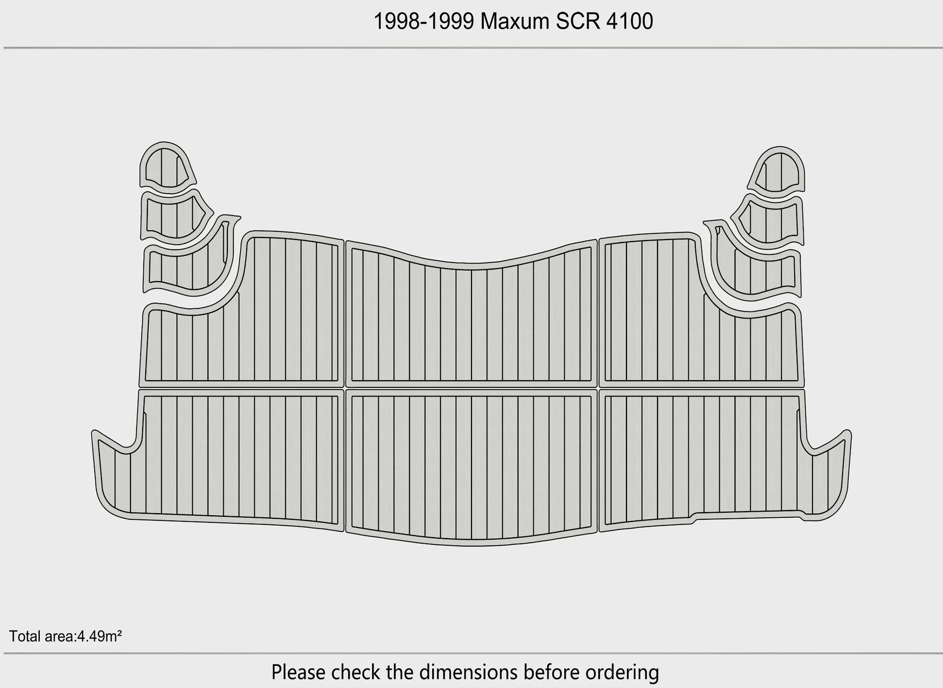 عدم الانزلاق إيفا فو خشب الساج البحرية حصيرة ذاتية اللصق 6 مللي متر يخت قمرة القيادة وسادة ل 1998-1999 ماكسوم 4100 SCR قارب التزيين سهلة التركيب #3