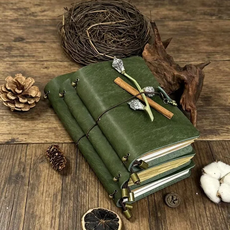 A7 A6 Pueblo Forest Green Frosted Leather Traveler Notebook Vintage TN Pocket Journal Blank Diary Memo Book Custom Engraving - view 3