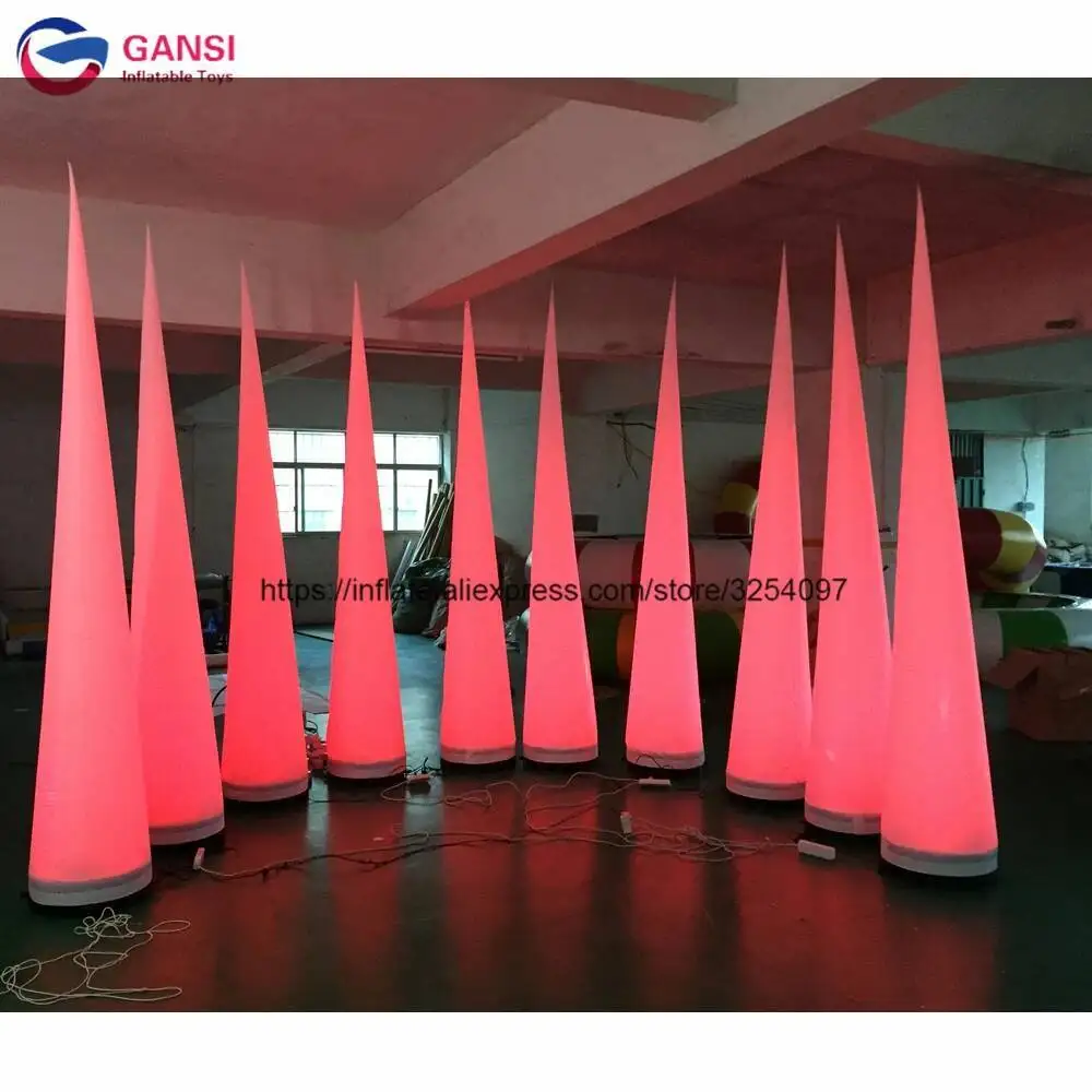 

Party Decoration 3M Lighting Cone Inflatable Tusk,Oxford Cloth Inflatable Column With Led Light