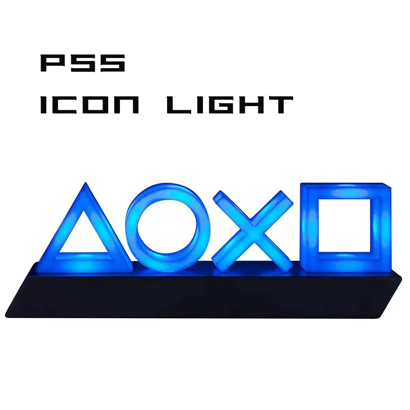 Luz de icono de juego para PS4, lámpara de neón LED con Control de voz, decoración de ambiente para barra, alimentada por USB y batería