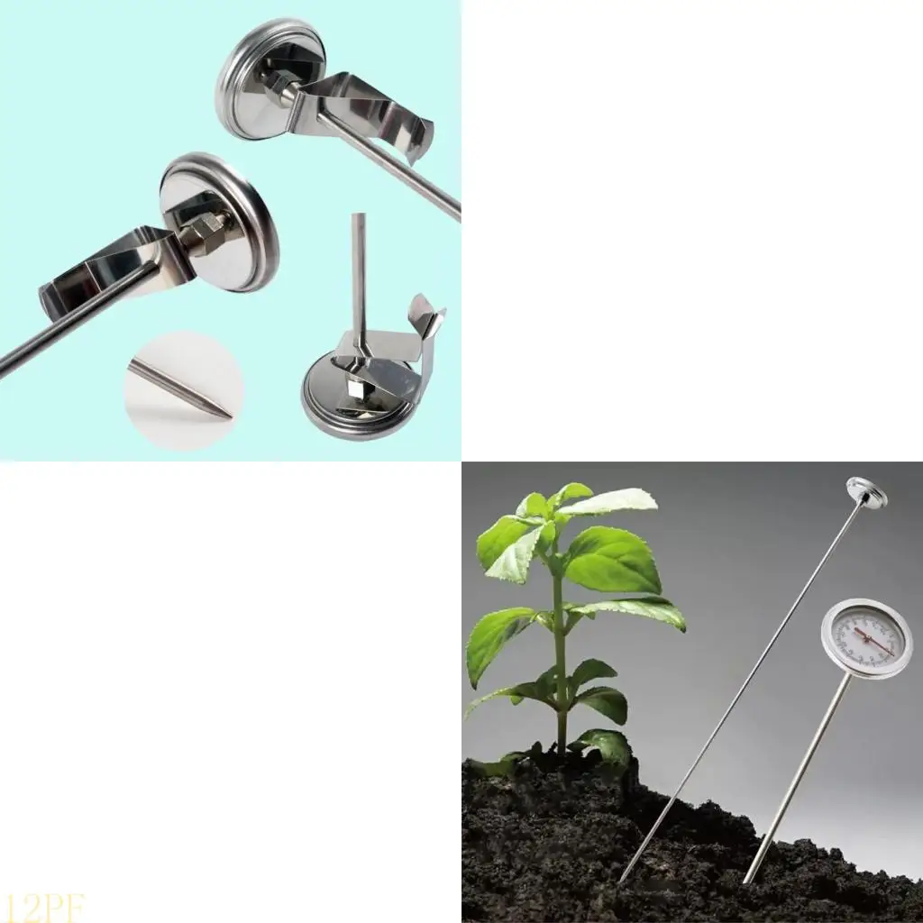 12PF Soil Thermometers Temperature Monitors for Garden Lawn Accurate Compost Soil Tester Fast Response Tester Long Probe