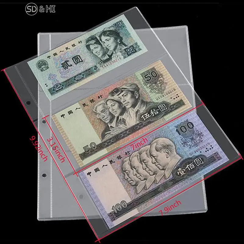 Imagem -04 - Loose Leaf Money Banknote Album Página Coletando Titular Mangas Slot 10 Pcs