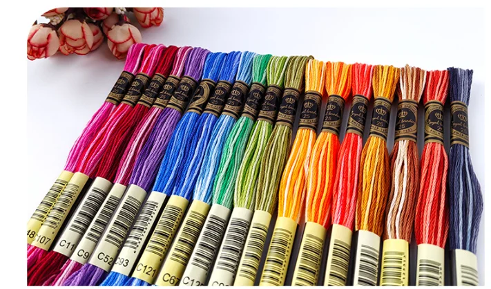 Egyptian cotton R-line dyeing thread, pure cotton gradient handmade embroidery thread, 6-strand 8-meter embroidery cross stitch