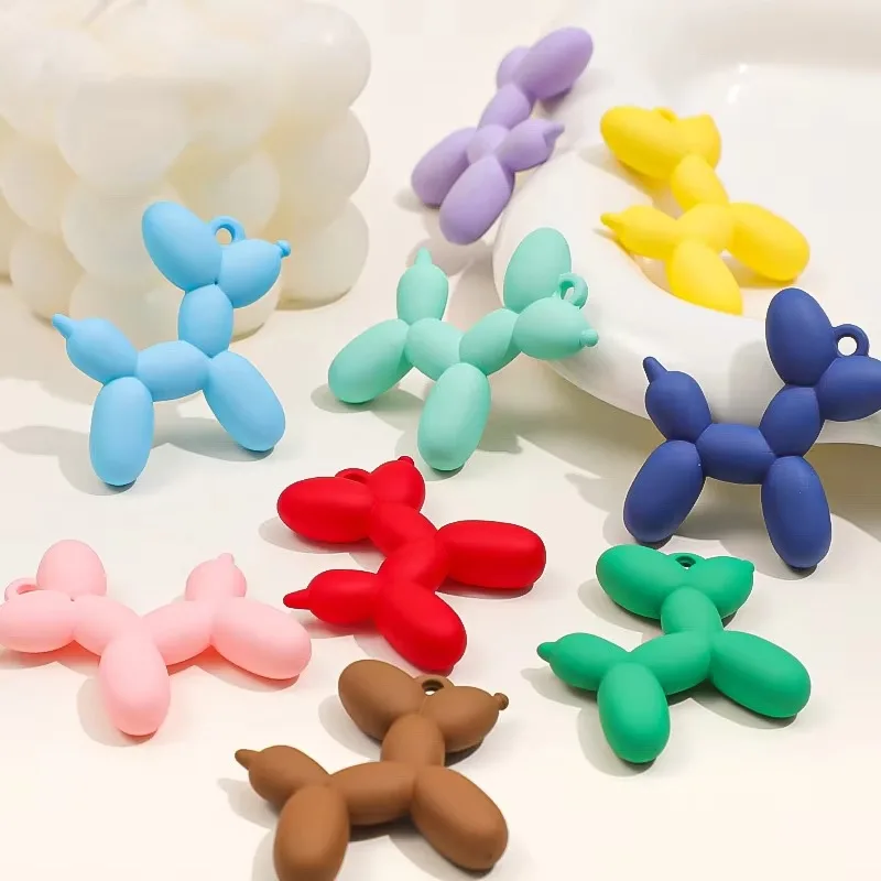 10Pcs European Popular Big Scrub Puppy Dog Keychain Pendants DIY Neckalce Lover Jewelry Gift Make Accessory