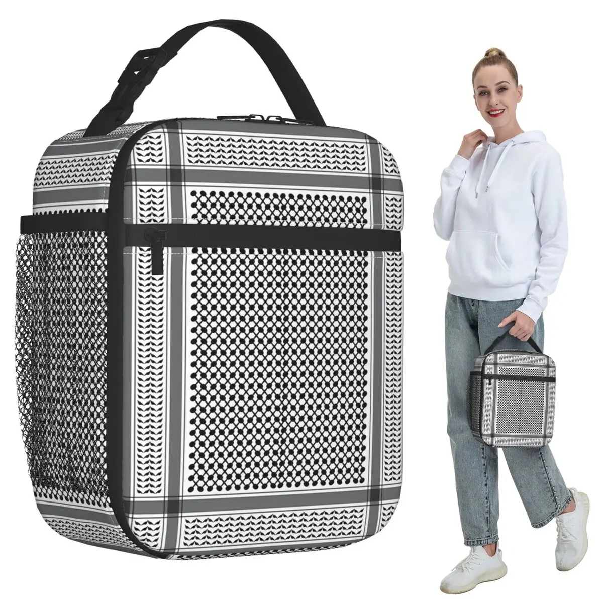 The Modern Great Keffiyeh Insulated Lunch Bag for Women Office Cooler Thermal Food Box Tote Portable Lunch Boxes Container