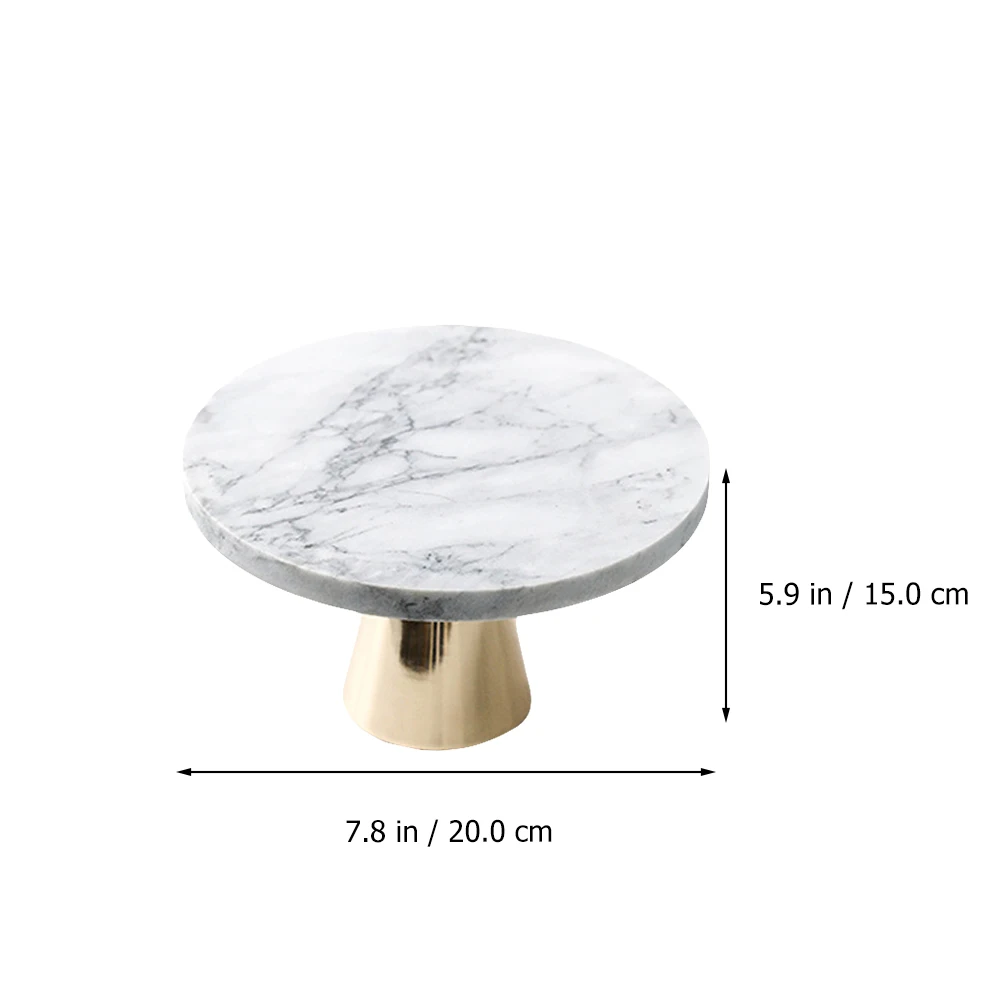 

Round Marble Cake Stand Large Capacity Dessert Display Tray Reusable Easy Clean For Wedding Party Bakery Hotel Decor