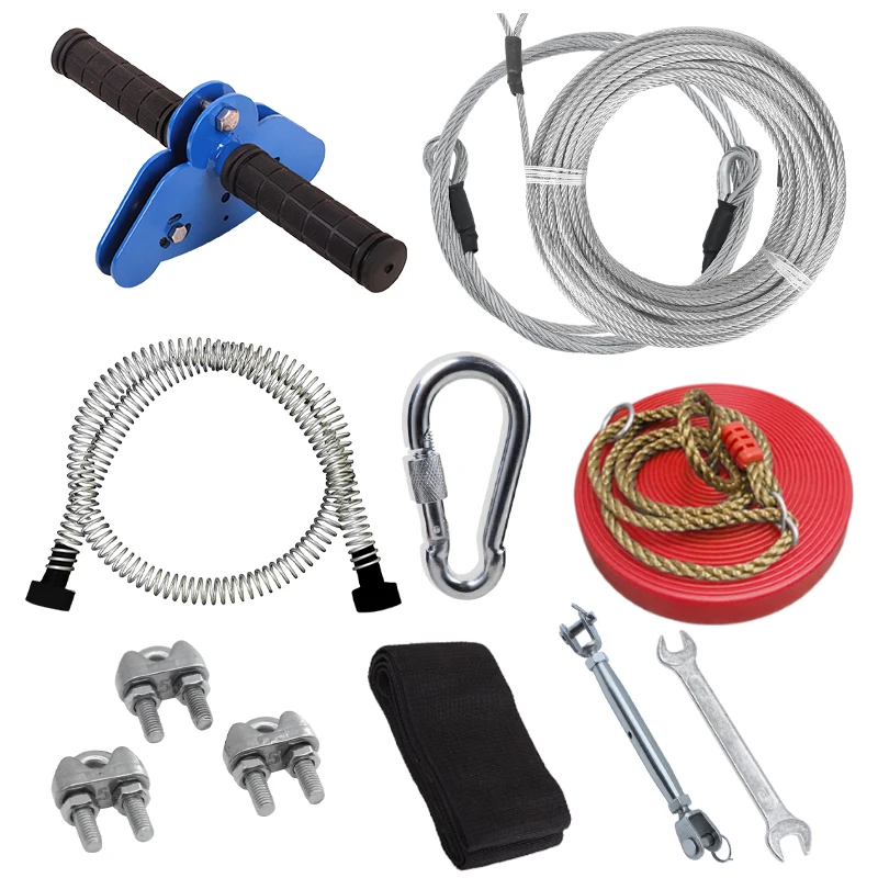 

Professional Outdoor Zip Line Kit with Stainless Steel Spring Brake and Seat Suitable for Adults