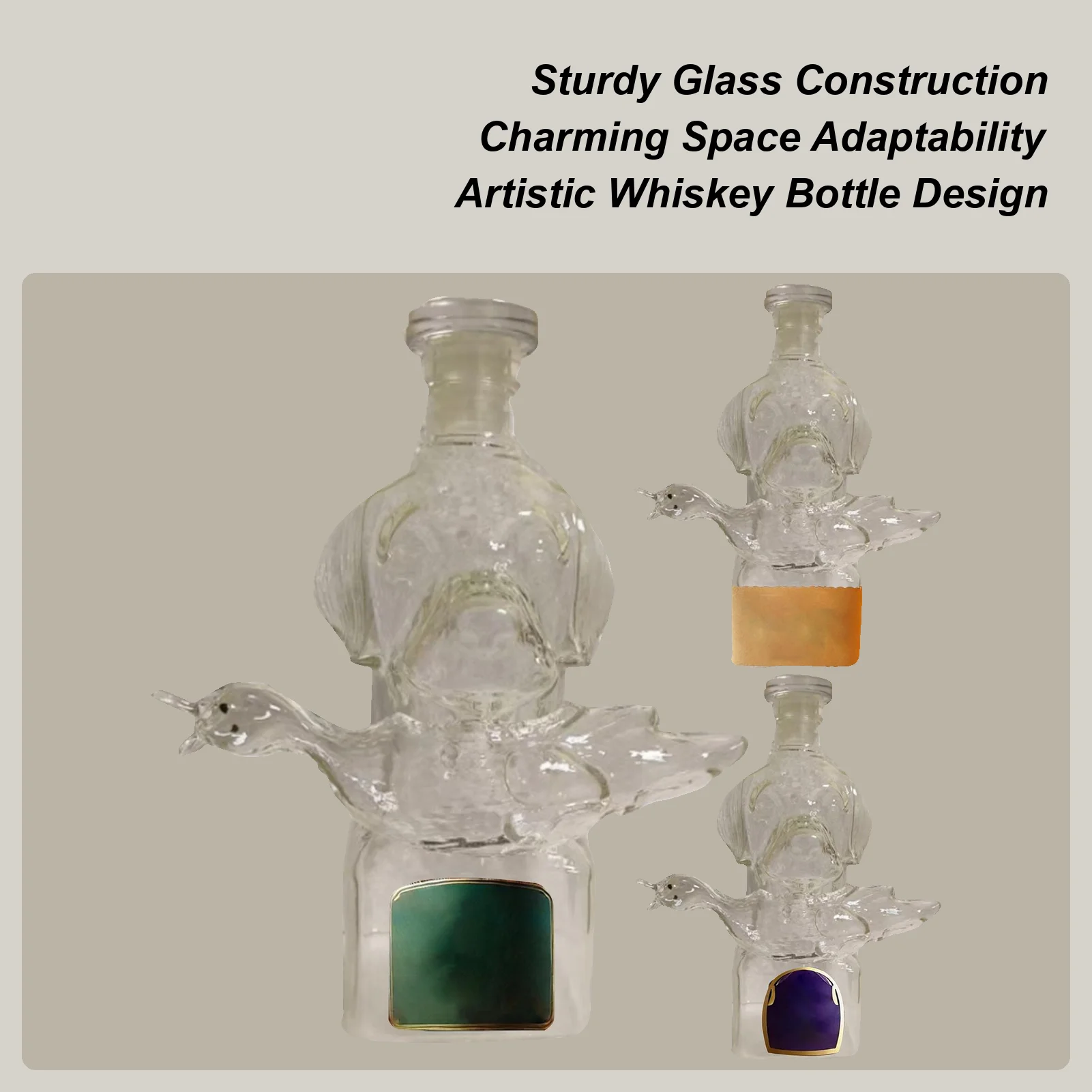 Bourbon Decanter Glass Bottle Hound Whiskey Decanter Airtight Alcohol Holder Container Dog Statue Home Decor for Brandy Bourbon