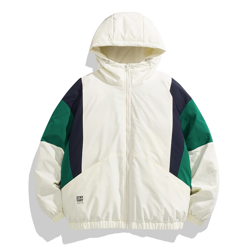 

Winter Fashion Cotton Padded Coat Hooded Men's Warm Hooded Puffer Jacket Winter New Warm Thick Windproof Parkas Jackets Coat Men