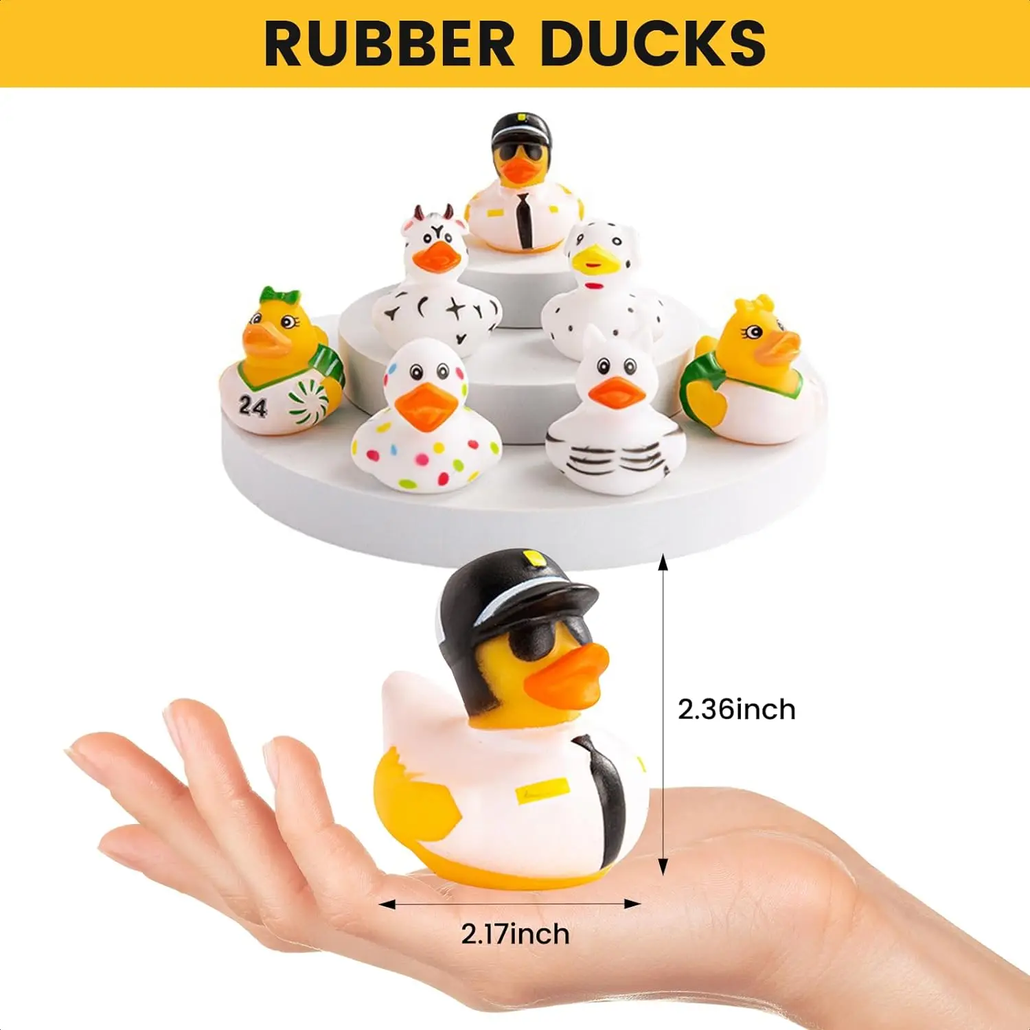 30 Pack Rubber Ducks in Bulk,Rubber Ducks Car Ducking for Ducking Assorted Rubber Ducks Bulk Shower Swimming Bath Toy