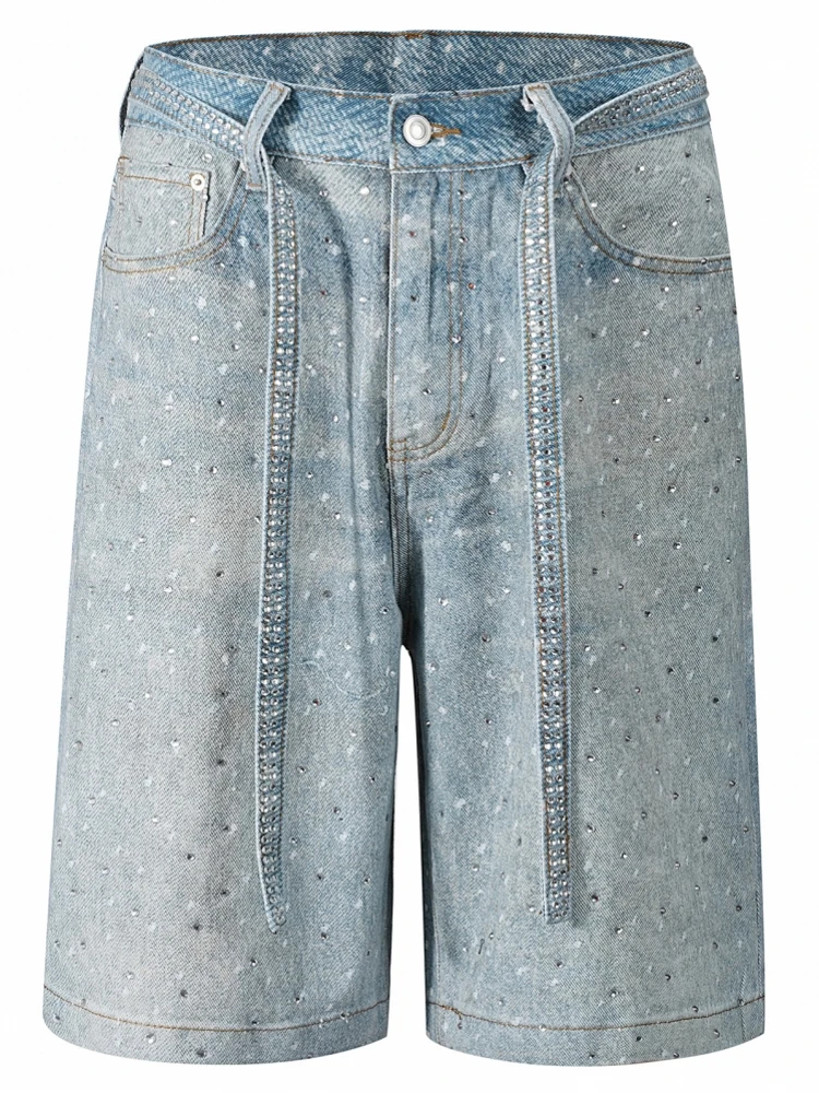 

2025 Summer New Women's Pockets Graffiti Denim Shorts Hot Casual Polyester Shorts Mid Waist Short Fashion Streetwear Short Pants