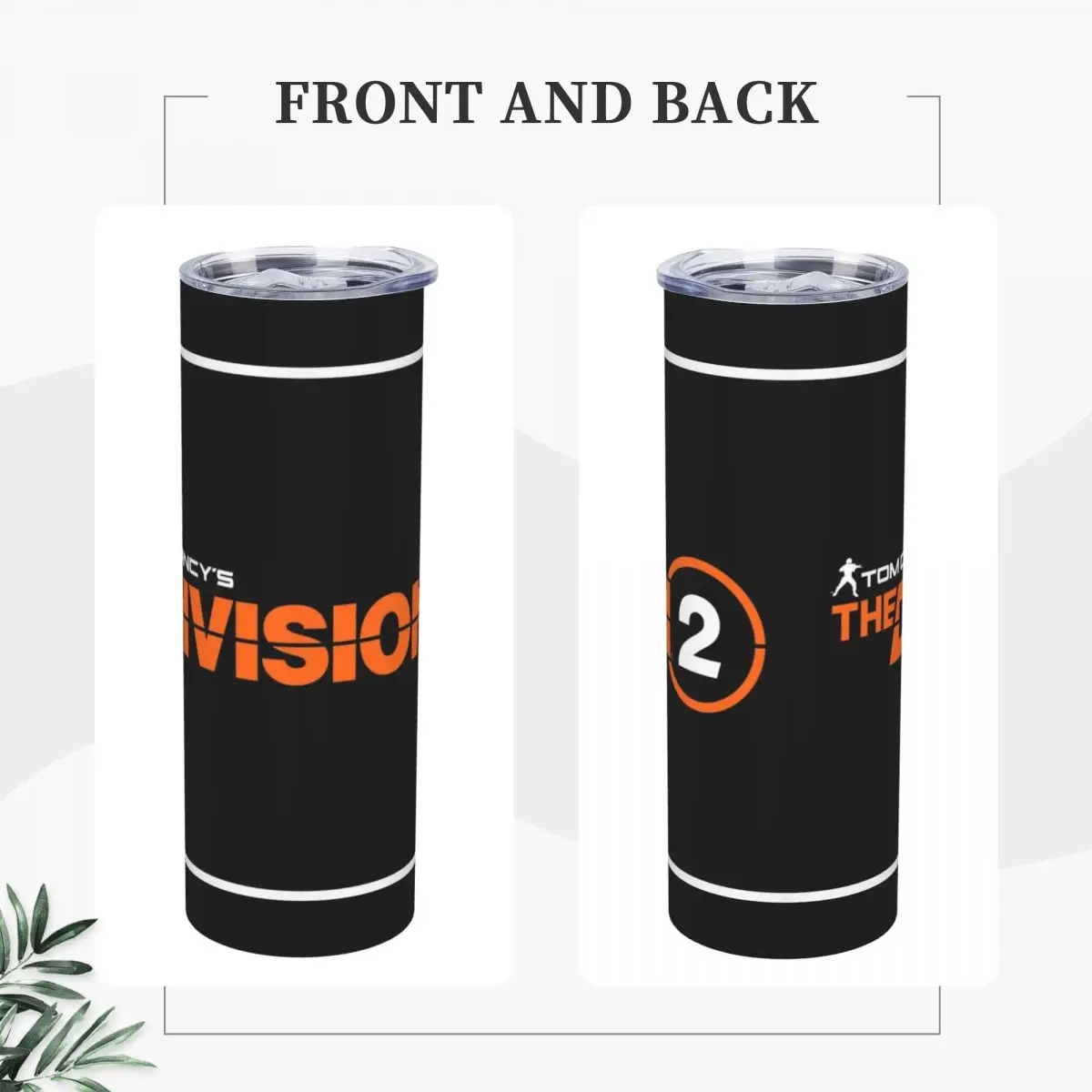 Tom Clancy's The Division 2 (15) Stainless Steel Tumbler Vacuum Insulated Mugs Thermal Cold Cups Straws With Lid 20oz