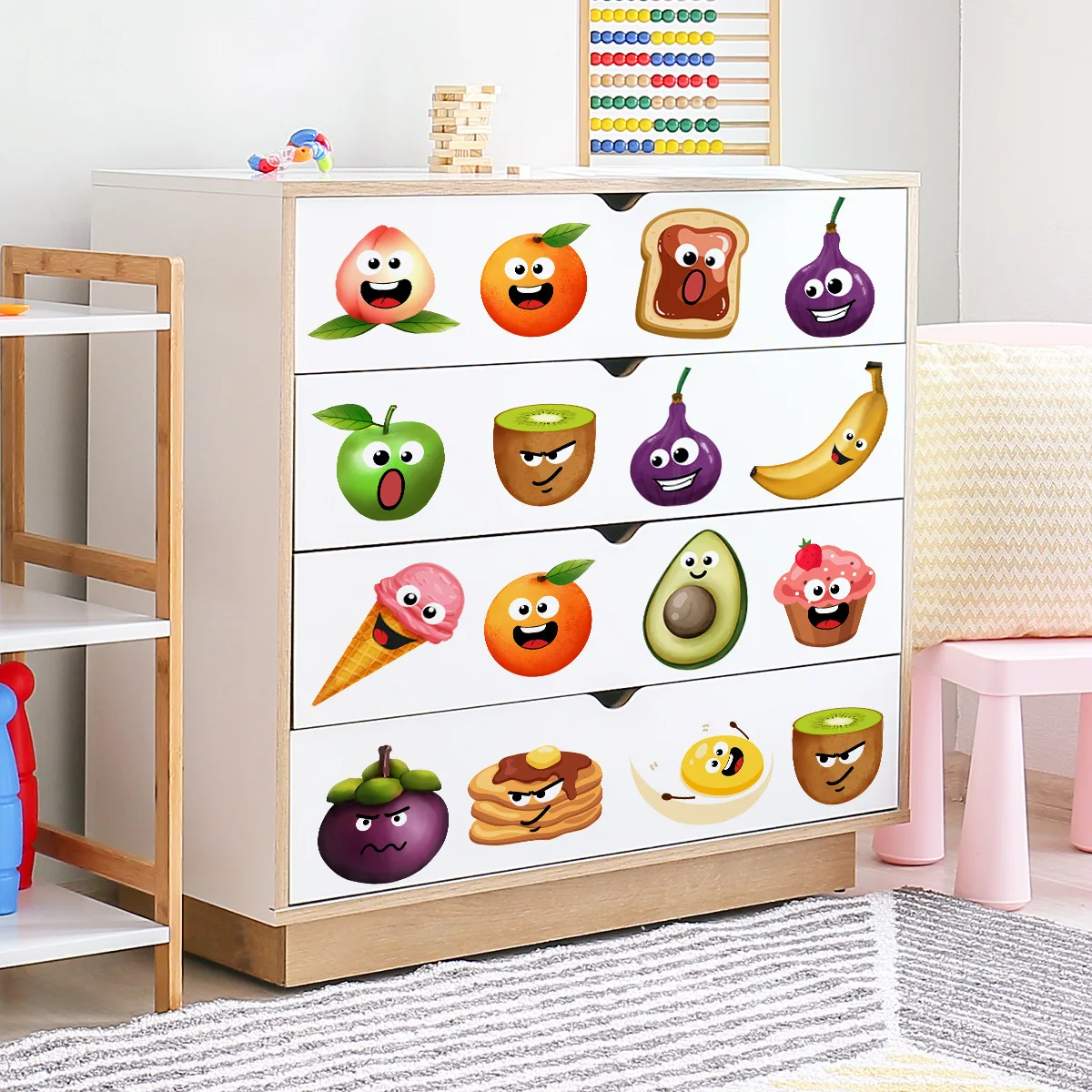 Cartoon Emoji Fruit Wall Stick - مراجعة Home Decor Emoji وسعره
