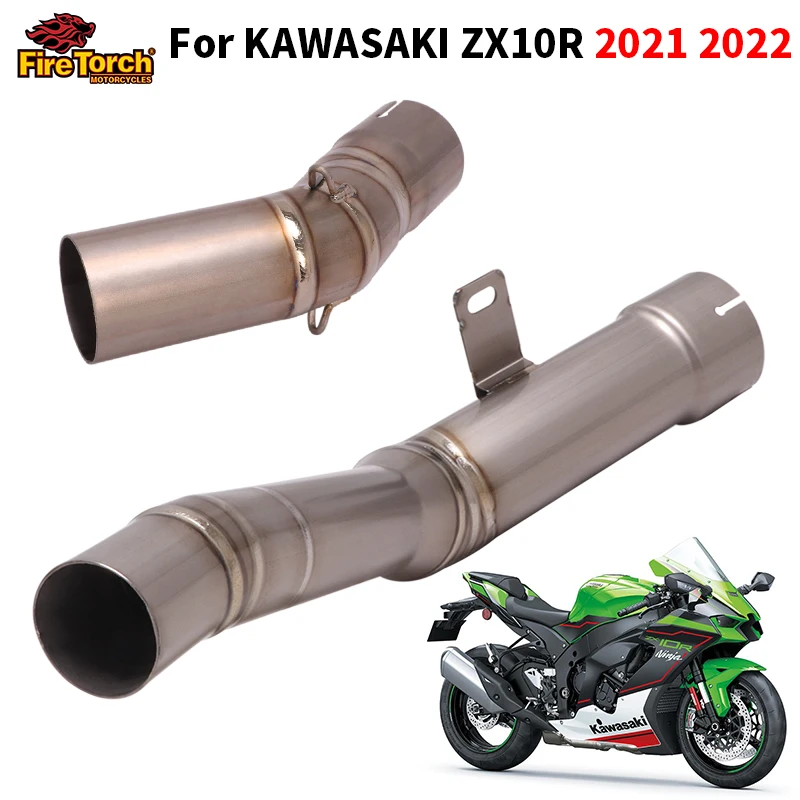 

Slip On For Kawasaki Ninja Zx-10R Zx10R Zx 10R 2021 - 2024 Motorcycle Titanium alloy Mid Link Pipe Escape Moto Exhaust pipe