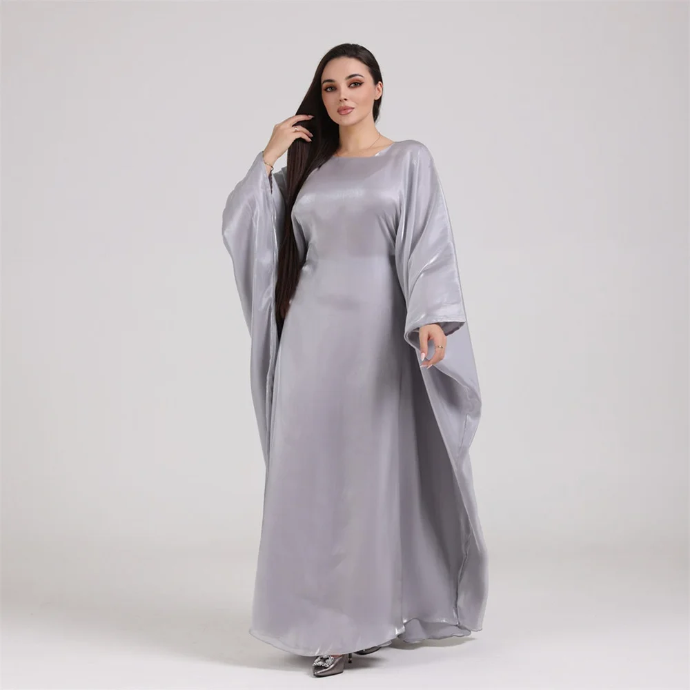 2024 Muzułmańskie islamskie arabskie abaje dla kobiet Eid Modest Satin Khimar Abaya Damen Dubai Luksusowa sukienka Kaftan Robe Femme Musulmane