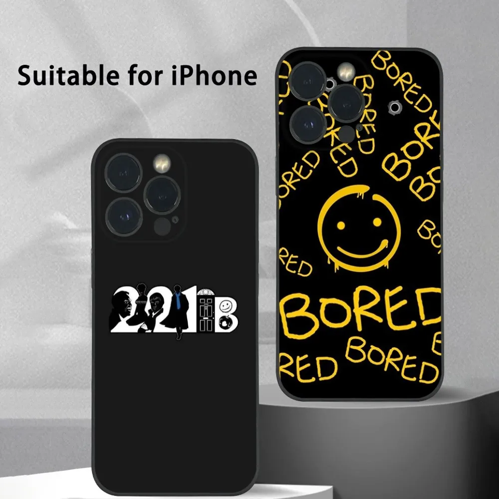 

221B TV S-Sherlock H-Holmes Phone Case For iPhone 15 14 13 12 11 Pro Xs Max Mini XR X 7 8 Plus Black Frosted Soft Shell Funda