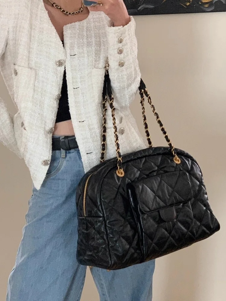 

Сумка-тоут из вощеной коровьей кожи Ceiling 24A, большая вместимость, на одно плечо, для повседневного использования, новая коллекция осень 2025