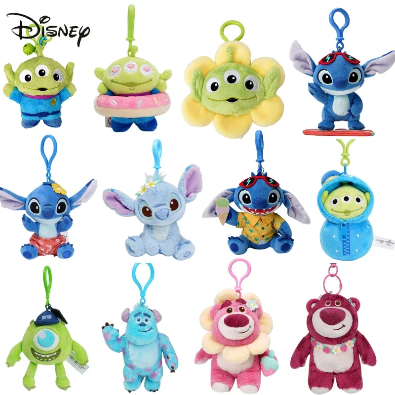 

Original Disney Cartoon Plush Keychain Pendant Fun Creative Plush Doll Anti-Lost Toy Kawaii Pendant School Bag Accessories Gifts