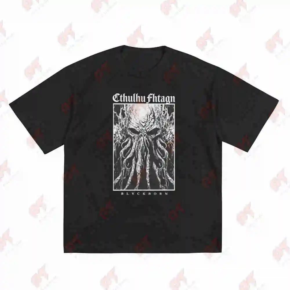 Cthulhu Fhtagn Gothic Horror Short Sleeve Tee 100% Cotton T-Shirt