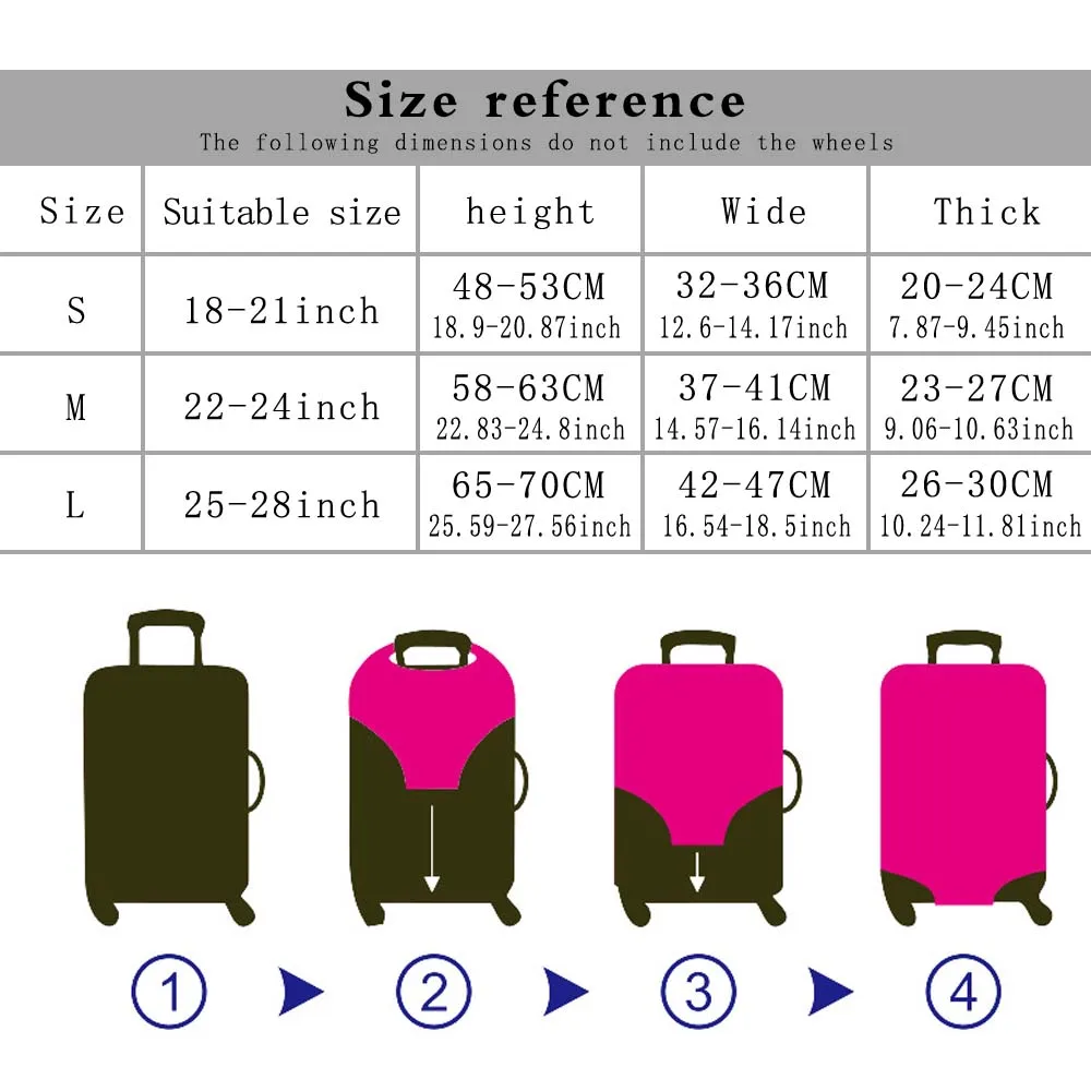 Luggage Cover Travel Luggage Cover Dustproof Thick Elastic Fabric Suitable for 18-32 Inch Cute Cartoon Pattern