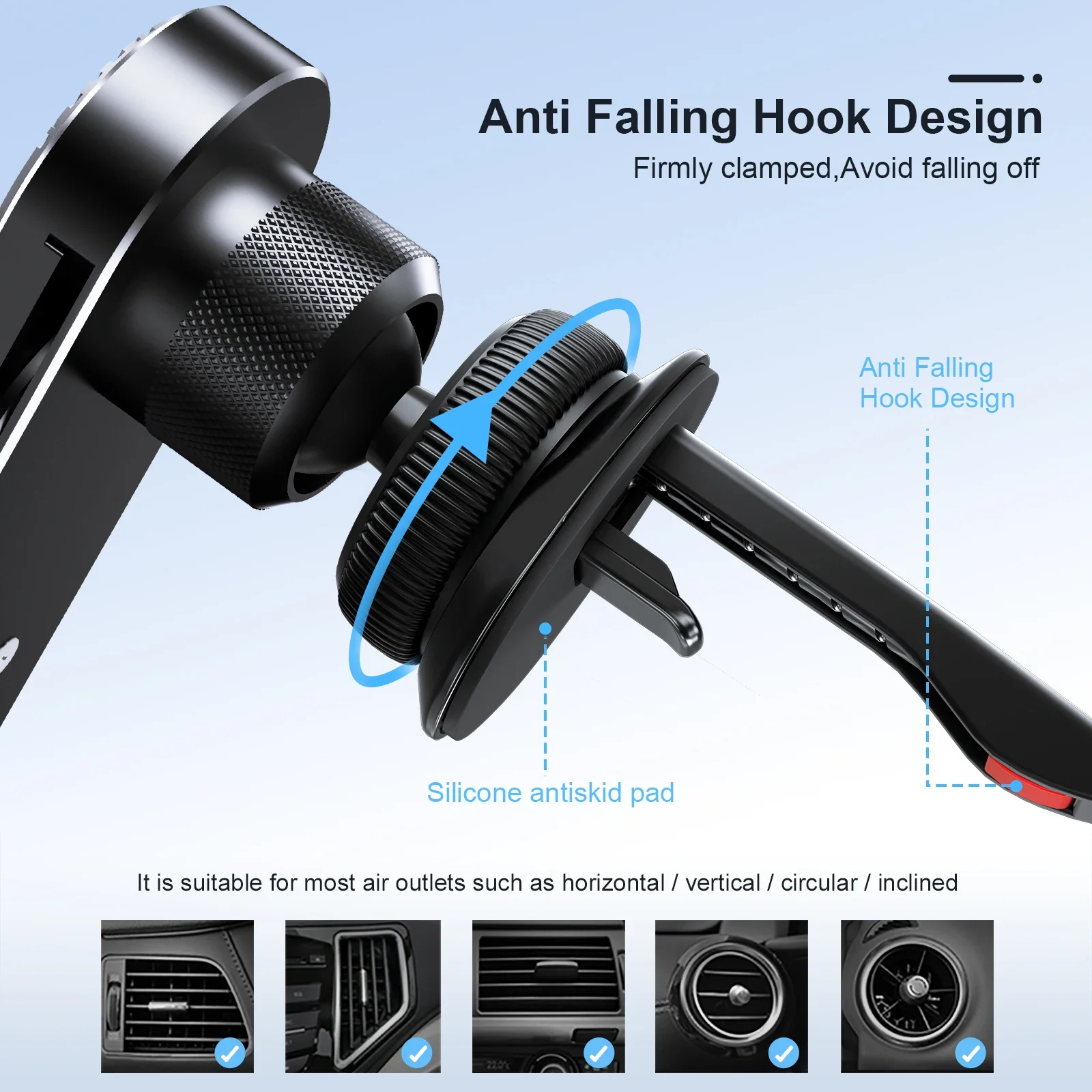 Oatsbasf حامل هاتف السيارة الصغير حامل GPS السيارات جبل منفذ الهواء 4.7-6.9 "آيفون 16 15 برو ماكس Xiaomi الجاذبية حامل هاتف