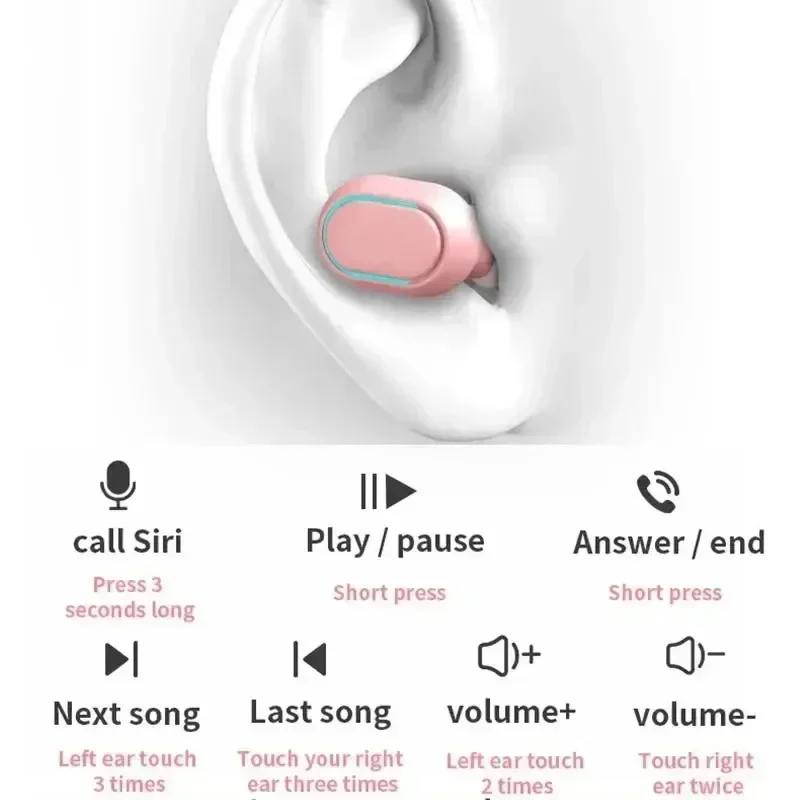 E7S TWS سماعات بلوتوث سماعات لاسلكية للحد من الضوضاء HiFi سماعات أذن استريو تعمل باللمس سماعة رأس لهاتف Xiaomi iPhone