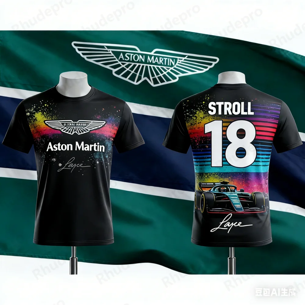 

Aston Martin 2026 Polo Shirt Racing Team Training Lance Stroll 18 Street Style Button Fernando Alonso 14 Kit Man Short Sleeve
