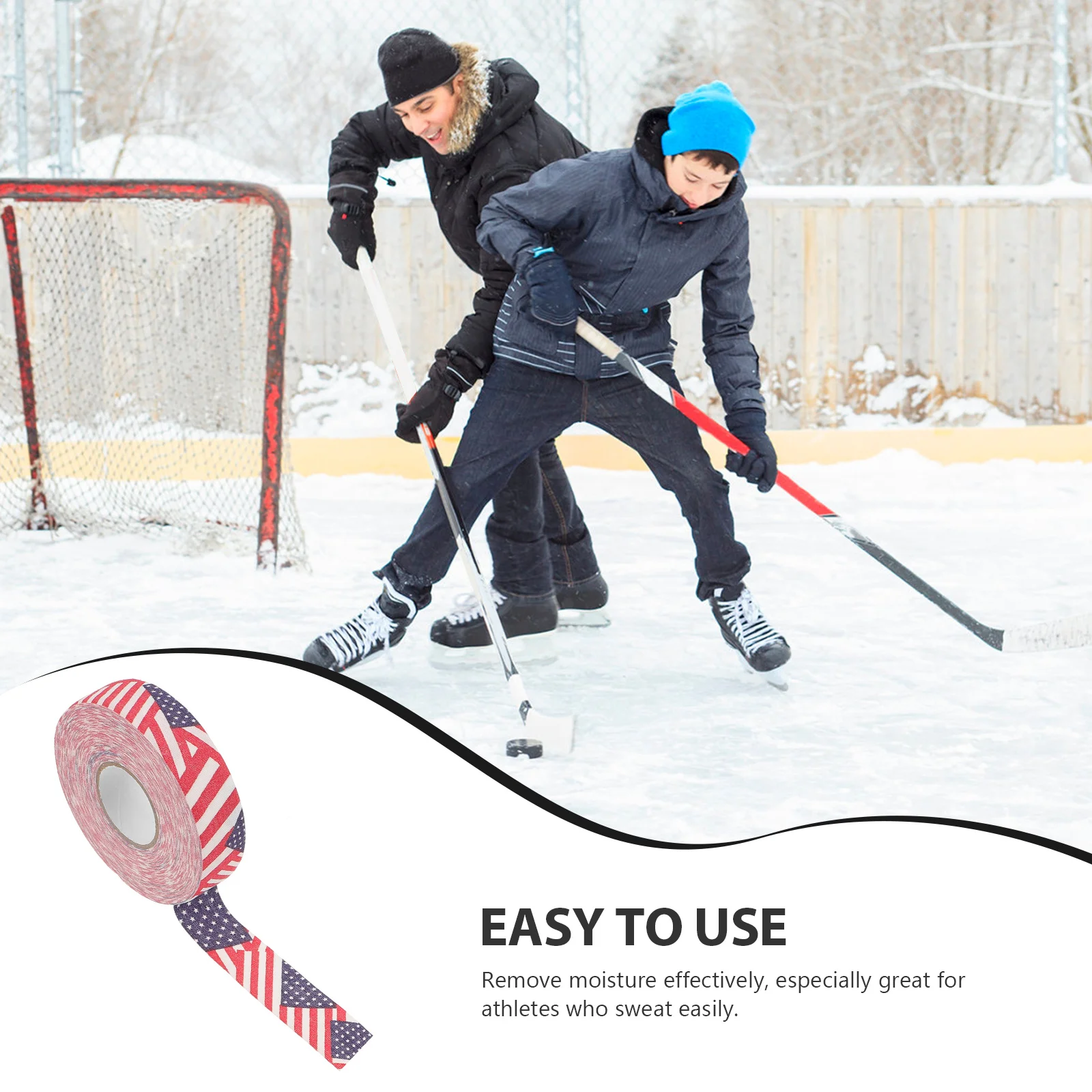 

Durable Hockey Racket Tape Anti-Slip Cotton Waterproof Breathable Cold-Resistant Protective Grip Tape for Ice Hockey Sports