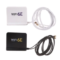 E56B WiFi 6E Tri-Band 2.4GHz + 5 GHz + 6GHz Base Omnidirectional WiFi Antenna with 1.5M Extension Cable for WiFi Router